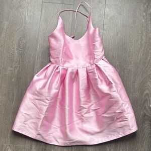Pink Satin Sleeveless Dress